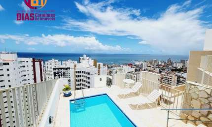 Vendo em Super Oportunidade Apartamento Cobertura Duplex com 5/5, 3 suítes, 3 vagas, piscina privativa vista mar na Pituba - Salvador/BA.