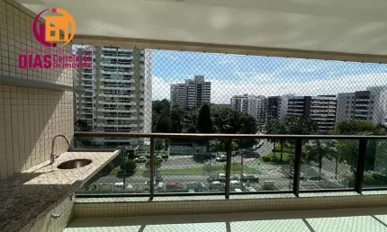 Alugo Apartamento nascente vista clube no Alphalife com 102m2 com armários e ar, varanda gourmet, 3/4, 2 vagas - Alphaville - Salvador /Ba.