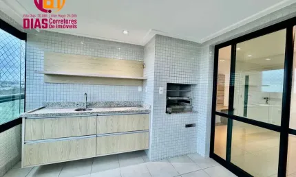 Alugo em exclusividade Apartamento com 113m2 varanda gourmet vista mar, 3/4 suíte, armários e ar - Soho Manhattan - Salvador /Ba