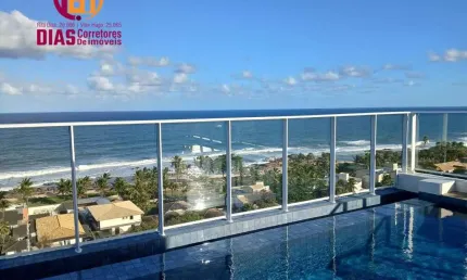 Vendo apartamento novo de 68m2 vista mar, varanda, 2/4 suíte  em condomínio com total infraestrutura