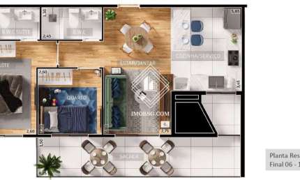 Apartamento com 2 quartos à venda no Centro, Ponta Grossa 