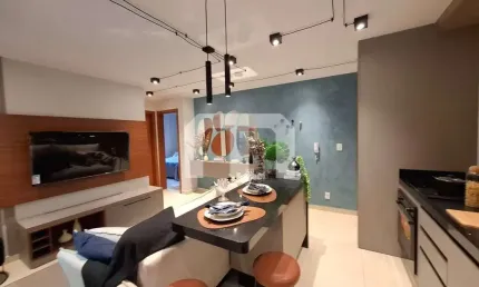 Apartameno a venda de 55 m², 2 dormitórios, ampla sala 2 ambientes com churrasqueira e 1 vaga.