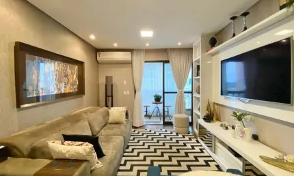 Apartamento de 3 dormitórios 128m² na ponta da praia com lazer completo