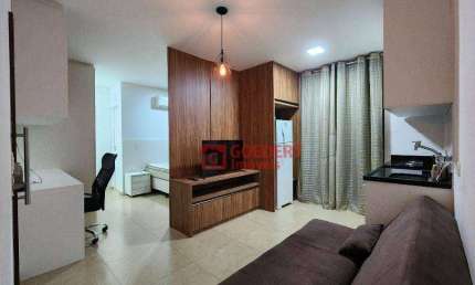 Apartamento Studio Condomínio First com 1 dormitório para alugar, 38 m² por R$ 2.564/mês - Vila Augusta - Guarulhos/SP