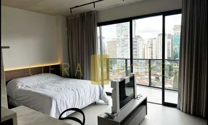 Studio para locação, mobiliado, 50m², 1 vaga, condomínio novíssimo, no melhor da Vila Olímpia
