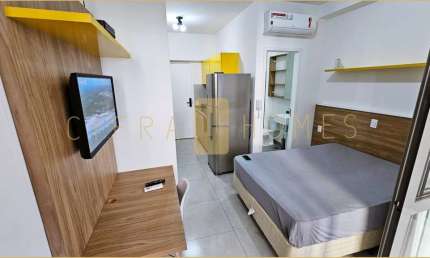 Belíssimo studio mobiliado para locação e venda, com 1 vaga e lazer completo, no melhor da Vila Mad