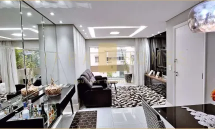 Apartamento Moderno à venda, mobiliado, com 2 Dormitórios, Sacada Ampla e 2 Vagas em Localização Pr