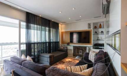 Apartamento Alto padrão na Vila São Francisco: 4 quartos, 3 suítes, 3 salas, 5 banheiros, 4 vagas de garagem, 224m² de área.