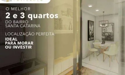 Apartamento 2 quartos com suíte, sala 2 ambientes com varanda gourmet, 2 vagas livres, 2 elevadores. Localização privilegiada no Santa Catarina.