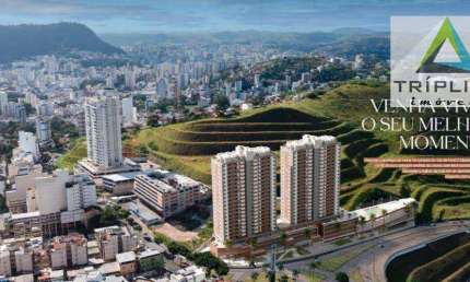 Cobertura 3 quartos, 2 suítes, 2 salas, varanda, terraço com espaço para gourmet, garagem e lazer completo em condomínio clube na avenida Rio Branco.