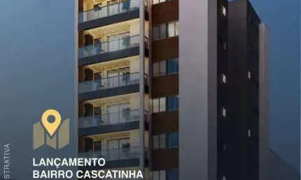 Apartamento alto padrão 2 quartos com suíte, varanda gourmet, vaga e elevador em localização privilegiada no bairro Cascatinha, próximo ao clube.