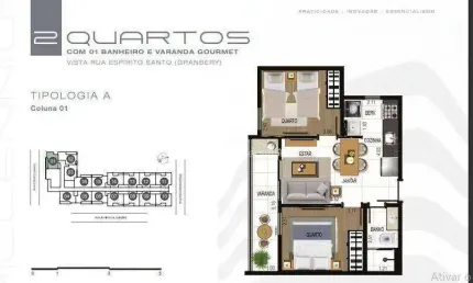 Apartamento com 2 quartos à venda, 45 m² por R$ 349.900 - Centro - Juiz de Fora/MG