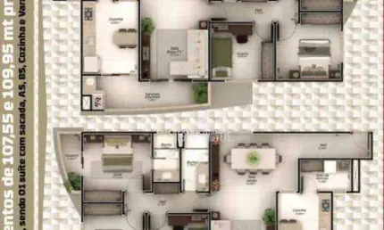 Apartamento com 3 quartos à venda no Bairro Tibery - Uberlândia/MG