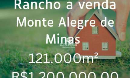 Rancho com 2 quartos à venda - Zona Rural - Monte Alegre de Minas/MG