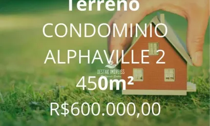 Terreno à venda, no condomínio alphaville 2 - uberlândia/mg