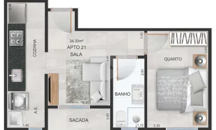 Apartamento com 2 quartos à venda em parque peruche - sp
