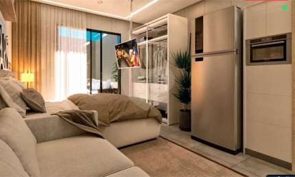 Apartamento novo com 1 dormitório com lazer completo