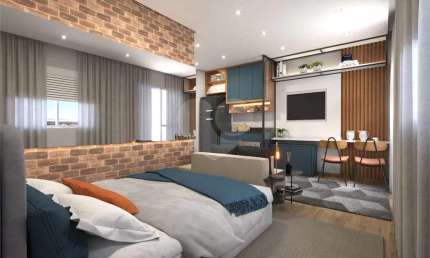Studio 31m² novo   dormitório, 1 banheiro e 1 sala, com lazer Pinheiros