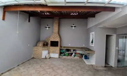 Excelente sobrado jd floresta 4 dormitórios, sala com lareira, quintal com churrasqueira/forno pizza
