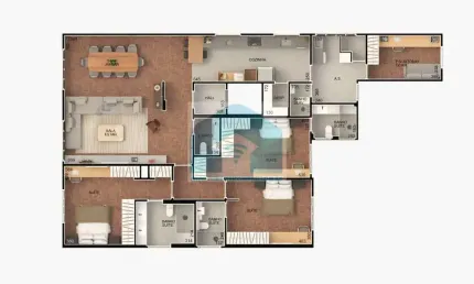 Apartamento para venda, com 212m², com 3 suítes, sala ampla, 1 vaga