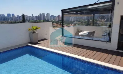 Cobertura duplex à venda no brooklin, 287m², 3 dormitórios, 1 suíte, 3 vagas.