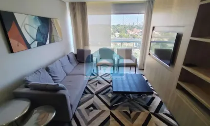 Apartamento Campo Belo aluga mobiliado , 71 m², 2 dormitórios, 1 suíte e 2 vagas.
