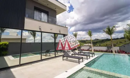 Sobrado alto padrão com 4 suítes, closet, cinema à venda, 560 m² por R$ 6.300.000 - Condomínio Residencial Saint Patrick - Sorocaba/SP