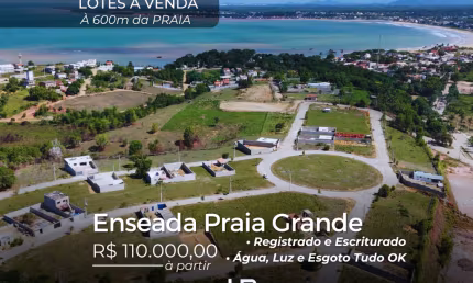 Lote em Enseada Praia Grande à 600m da Praia - R$ 110.000,00