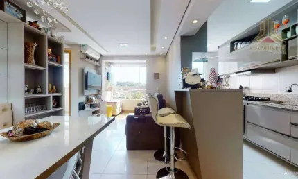 Apartamento de dois dormitórios com elevador e garagem, proximo a Sede Campestre do SESC