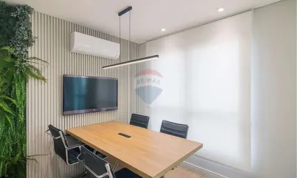 Sala comercial de 38,27 m² para locação, MOBILIADA, móveis planejados e ótima localização no moderno Conjunto Cidade Viva Office.