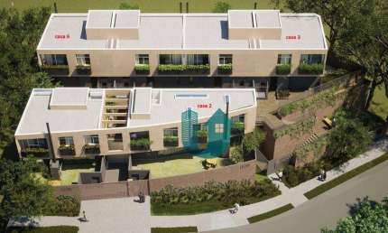 Casas duplex novas em condomínio no Ecoville - 3 quartos c/ suite e 2 vagas no subsolo, quintal com grama.