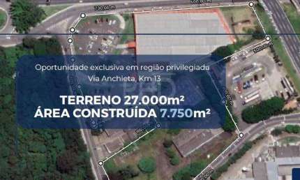 Prédio Industrial 27.000 m² para Venda - Taboão em São Bernardo do Campo.