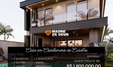 Casa em condomínio fechado com 4 quartos à venda na 4º Anel Viário, 1, Coité, Eusébio por R$ 1.800.000
