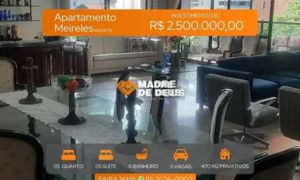 Apartamento com 5 quartos à venda na Rua Joaquim Nabuco, 643, Meireles, Fortaleza por R$ 2.500.000