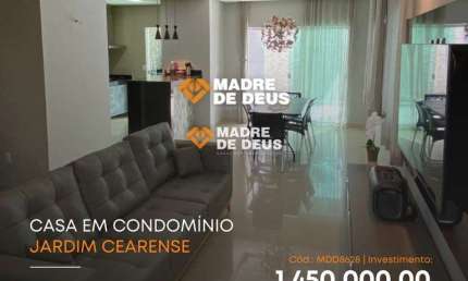 Casa em condomínio fechado com 4 quartos à venda na Rua Holanda, 1717, Jardim Cearense, Fortaleza por R$ 1.450.000