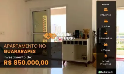 Apartamento com 3 quartos à venda na Rua Firmino Rocha Aguiar, 1033, Guararapes, Fortaleza por R$ 850.000