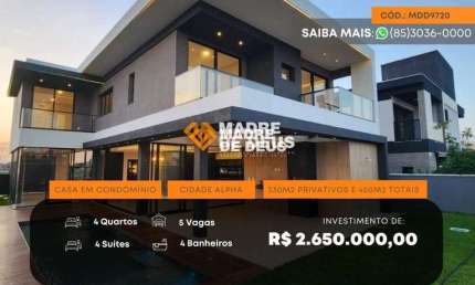 Casa em condomínio fechado com 4 quartos à venda na 4° Anel Viário, 1, Cidade Alpha, Eusébio por R$ 2.650.000