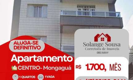 Apartamento para Locação em Mongaguá, Centro, 1 dormitório, 1 banheiro, 1 vaga