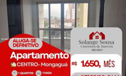 Apartamento para Locação em Mongaguá, Centro, 1 dormitório, 1 banheiro, 1 vaga