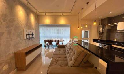 Apartamento com 1 dormitório para alugar, 57 m² por R$ 6.500,00/mês - Gonzaga - Santos/SP