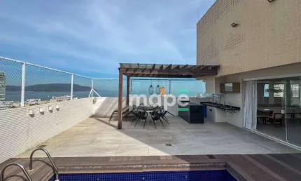 Cobertura duplex com vista do mar à venda, 350 m² - gonzaga - santos/sp
