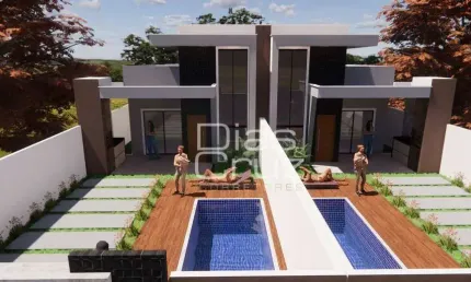 Casa linear com piscina em Rio das Ostras, 3 quartos