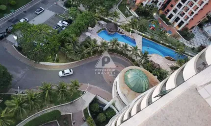 2 suítes, mediterrâneo flat, vista mar, barra da tijuca