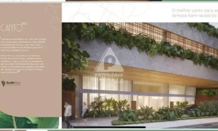 Studio 38m² com varanda gourmet e vista parcial para o mar – canto rio, arpoador