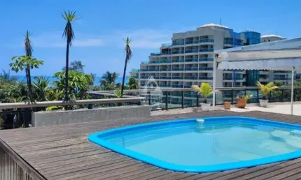 Cobertura à venda no recreio com vista mar, 4 quartos sendo 2 suítes, 3 vagas na garagem
