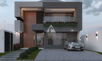 Casa triplex de 317m² em condomínio de luxo com 4 suites