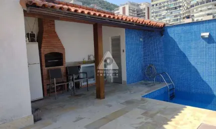 Cobertura triplex com 3 quartos, 1 suíte, churrasqueira, piscina e 2 vagas em ipanema - rj