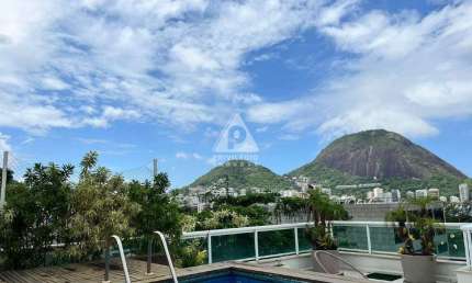 Cobertura com 5 suites, vista Lagoa e Corcovado no JB, 470m²