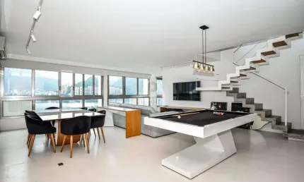 Cobertura, 2 quartos, suíte, churrasqueira, piscina, 210 mts, 1 vaga de garagem, vista para lagoa e cristo, em ipanema.