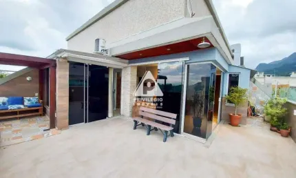 Cobertura duplex de 4 quartos com lazer completo e vista deslumbrante na gávea